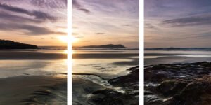 polzeath sunset triptych